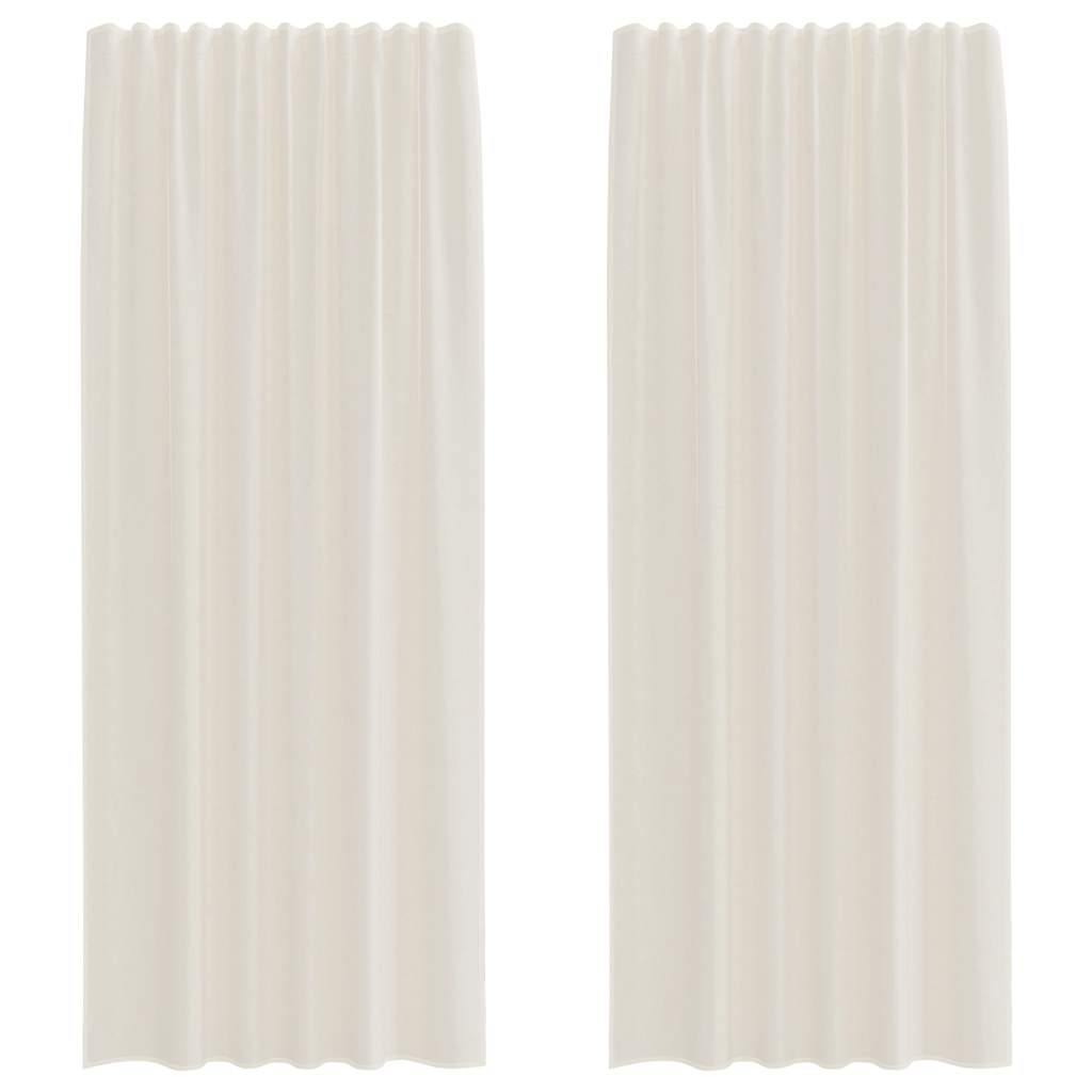 Vidaxl Gardinen Voile mit Stangentaschen 2 Stück cremefarben