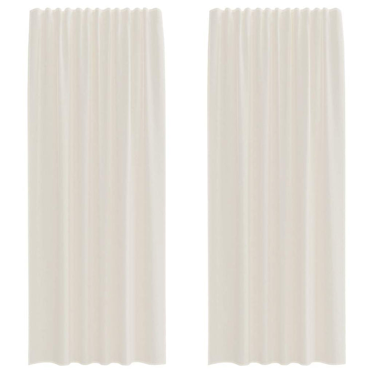 Vidaxl Gardinen Voile mit Stangentaschen 2 Stück cremefarben
