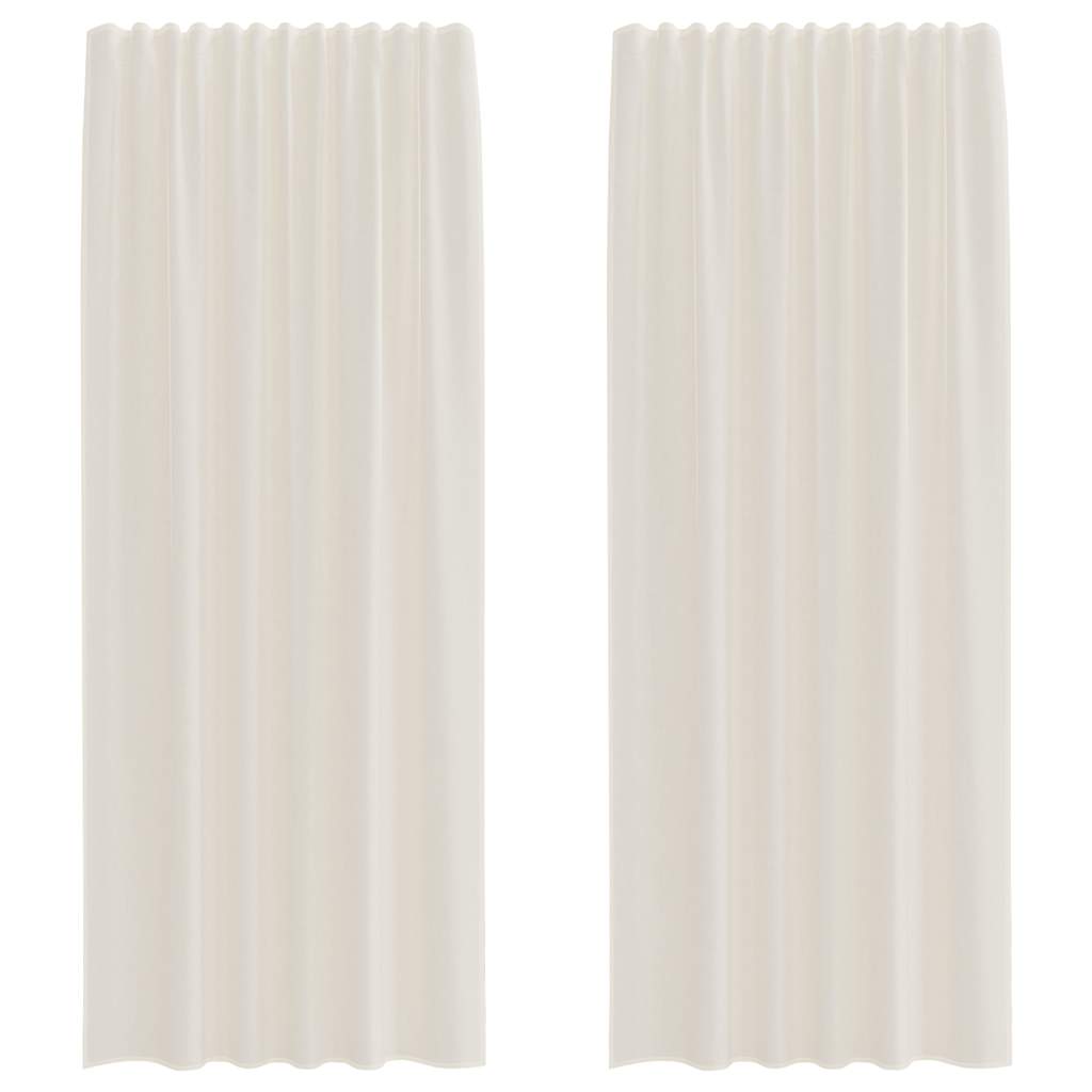 Vidaxl Gardinen Voile mit Stangentaschen 2 Stück cremefarben