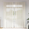 Vidaxl Gardinen Voile mit Stangentaschen 2 Stück cremefarben