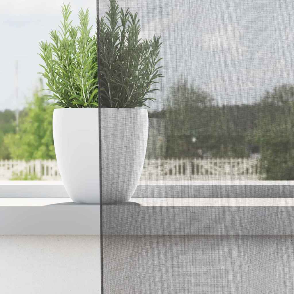 Vidaxl Gardinen Voile mit Stangentaschen 2 Stück dunkelgrau