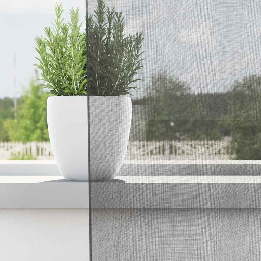 Vidaxl Gardinen Voile mit Stangentaschen 2 Stück dunkelgrau