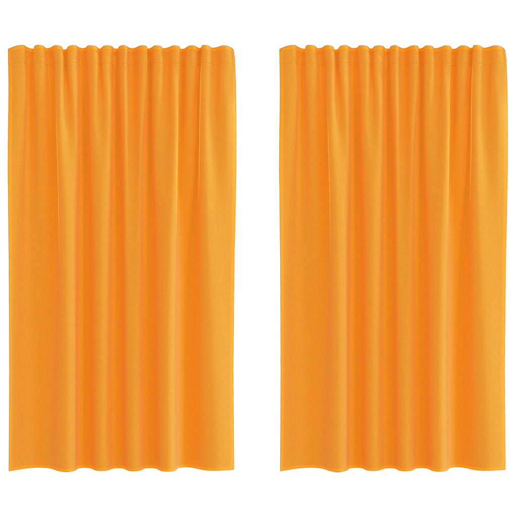 Vidaxl Gardinen Voile mit Stangentaschen 2 Stück Orange