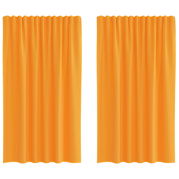 Vidaxl Gardinen Voile mit Stangentaschen 2 Stück Orange
