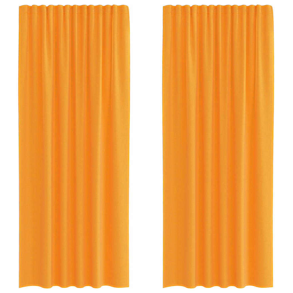 Vidaxl Gardinen Voile mit Stangentaschen 2 Stück Orange