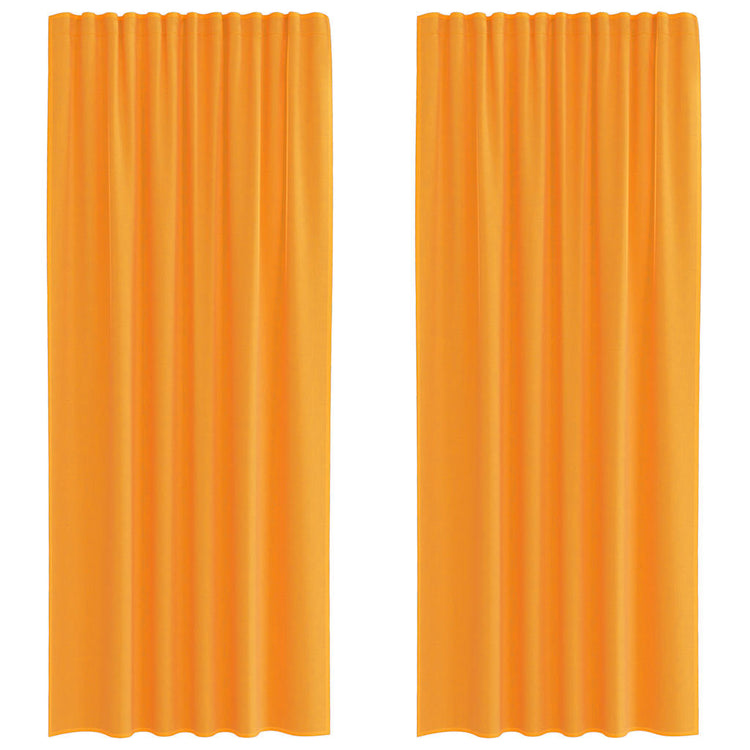 Vidaxl Gardinen Voile mit Stangentaschen 2 Stück Orange