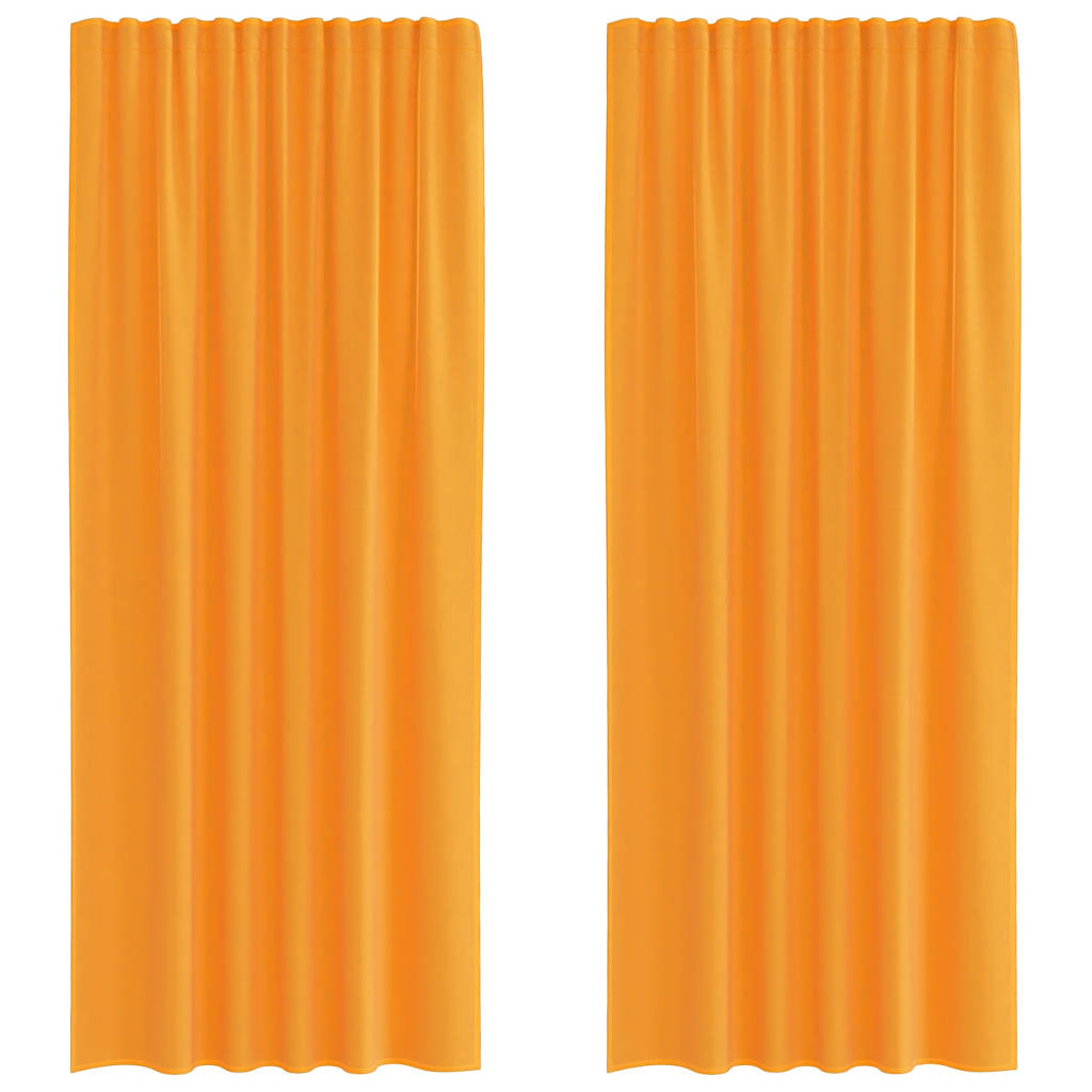 Vidaxl Gardinen Voile mit Stangentaschen 2 Stück Orange