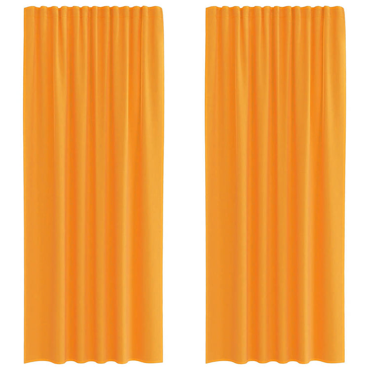 Vidaxl Gardinen Voile mit Stangentaschen 2 Stück Orange