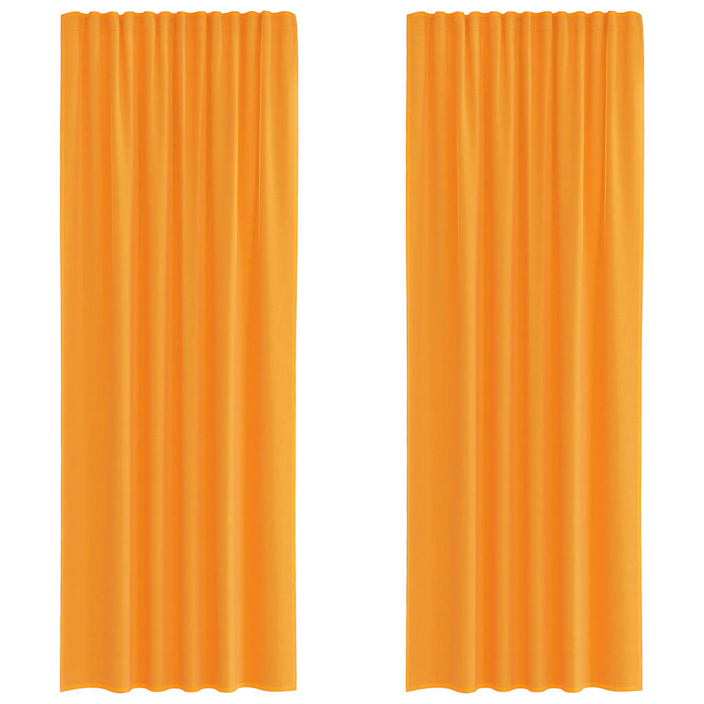 Vidaxl Gardinen Voile mit Stangentaschen 2 Stück Orange
