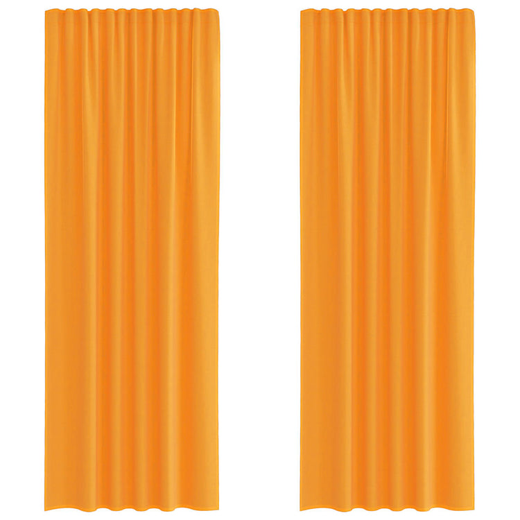 Vidaxl Gardinen Voile mit Stangentaschen 2 Stück Orange
