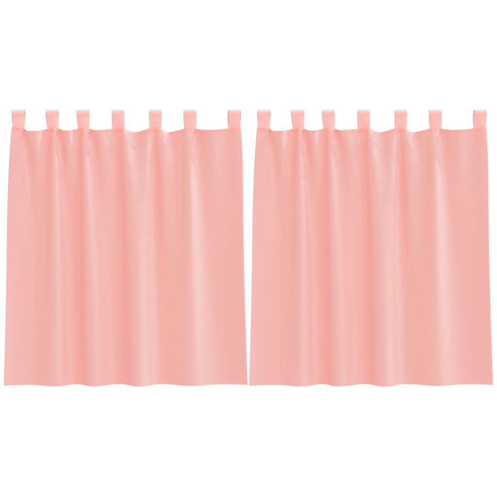 Vidaxl Gardinen Voile mit Stangentaschen 2 Stück rosa