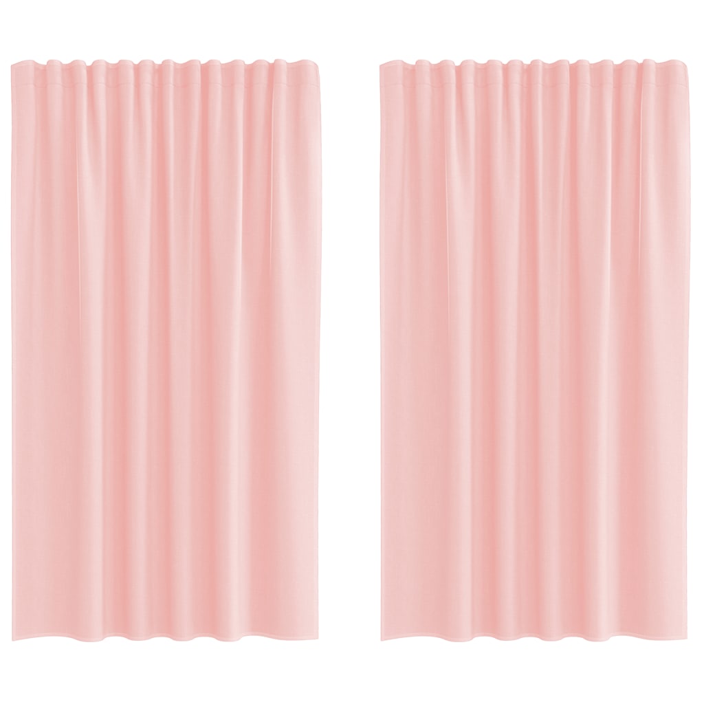 Vidaxl Gardinen Voile mit Stangentaschen 2 Stück rosa