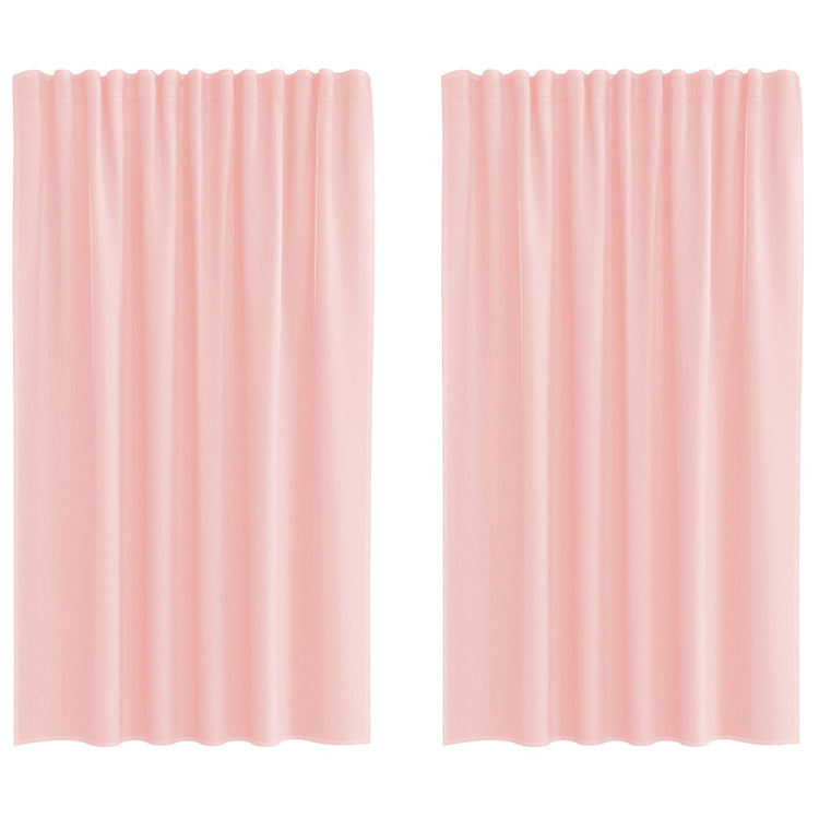 Vidaxl Gardinen Voile mit Stangentaschen 2 Stück rosa