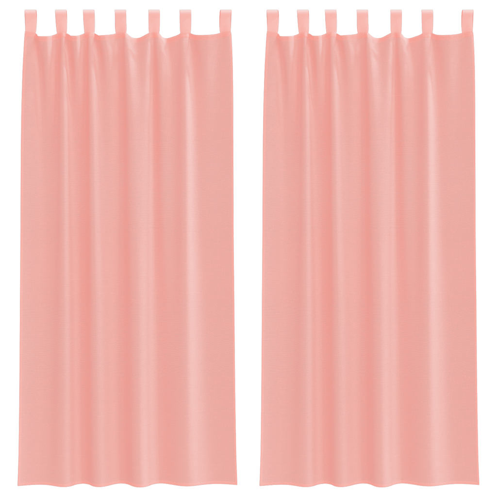 Vidaxl Gardinen Voile mit Stangentaschen 2 Stück rosa