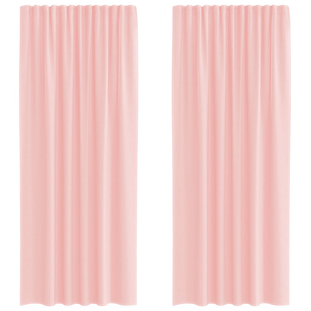 Vidaxl Gardinen Voile mit Stangentaschen 2 Stück rosa