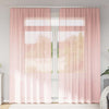 Vidaxl Gardinen Voile mit Stangentaschen 2 Stück rosa