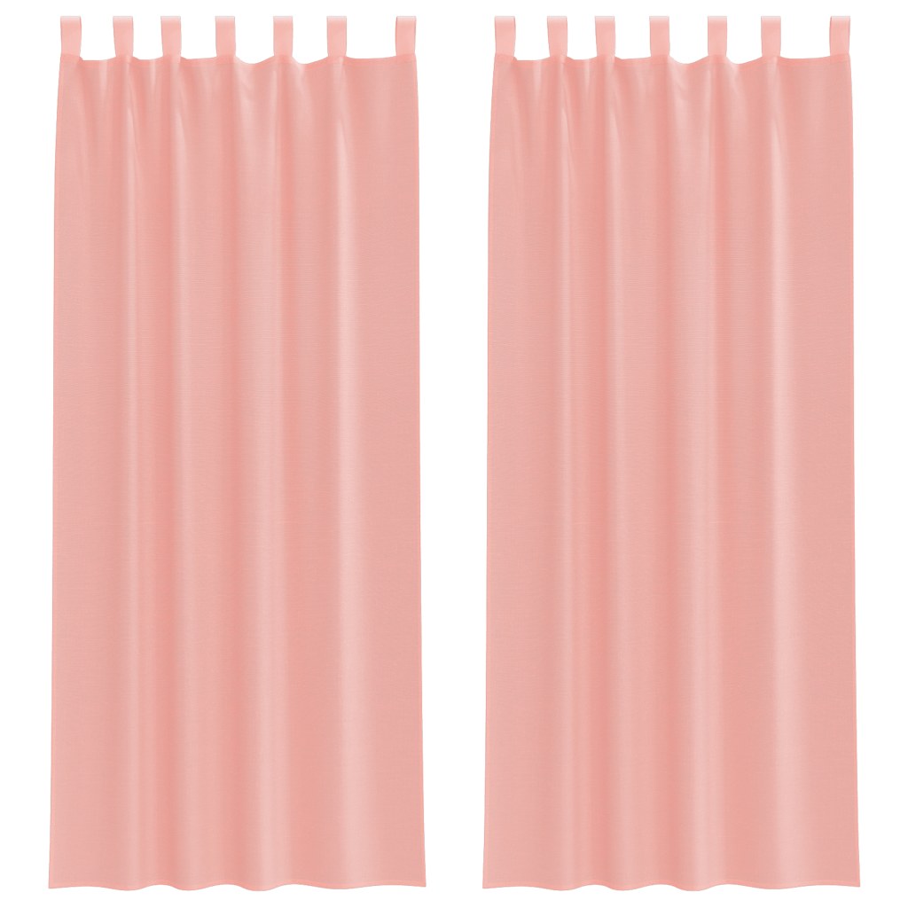 Vidaxl Gardinen Voile mit Stangentaschen 2 Stück rosa