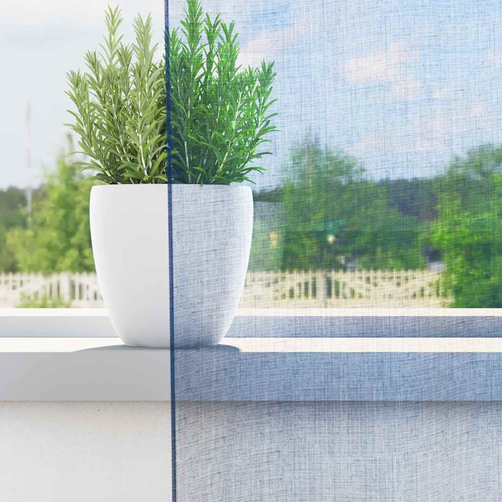 Vidaxl Gardinen Voile mit Stangentaschen 2 Stück Königsblau