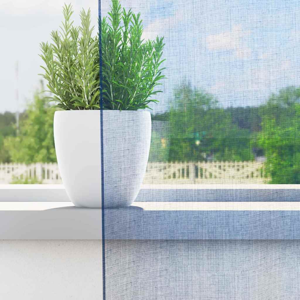 Vidaxl Gardinen Voile mit Stangentaschen 2 Stück Königsblau
