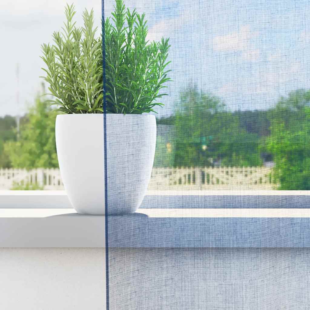 Vidaxl Gardinen Voile mit Stangentaschen 2 Stück Königsblau