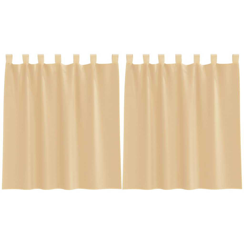 Vidaxl Gardinen Voile mit Stangentaschen 2 Stück Sand