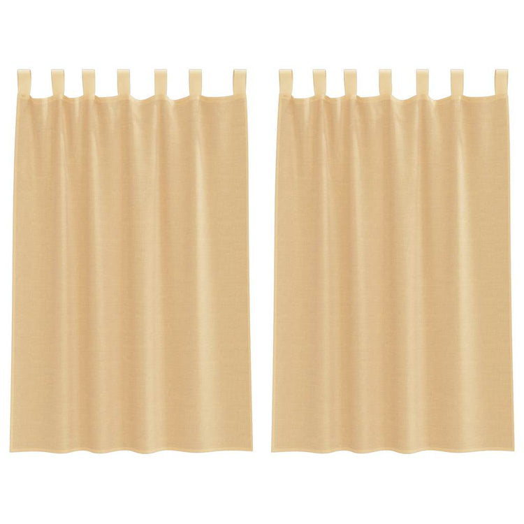 Vidaxl Gardinen Voile mit Stangentaschen 2 Stück Sand