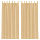 Vidaxl Gardinen Voile mit Stangentaschen 2 Stück Sand - afbeelding 2