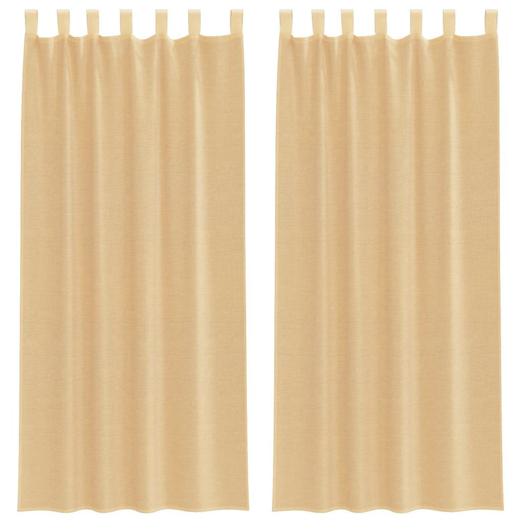 Vidaxl Gardinen Voile mit Stangentaschen 2 Stück Sand