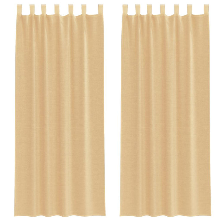 Vidaxl Gardinen Voile mit Stangentaschen 2 Stück Sand