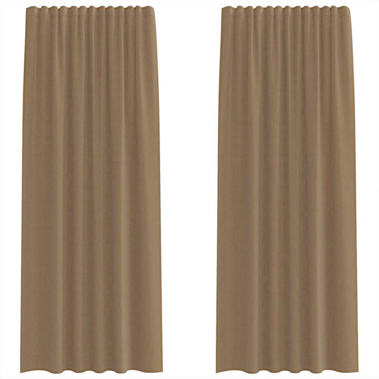 Vidaxl Gardinen Voile mit Stangentaschen 2 Stück hellbraun