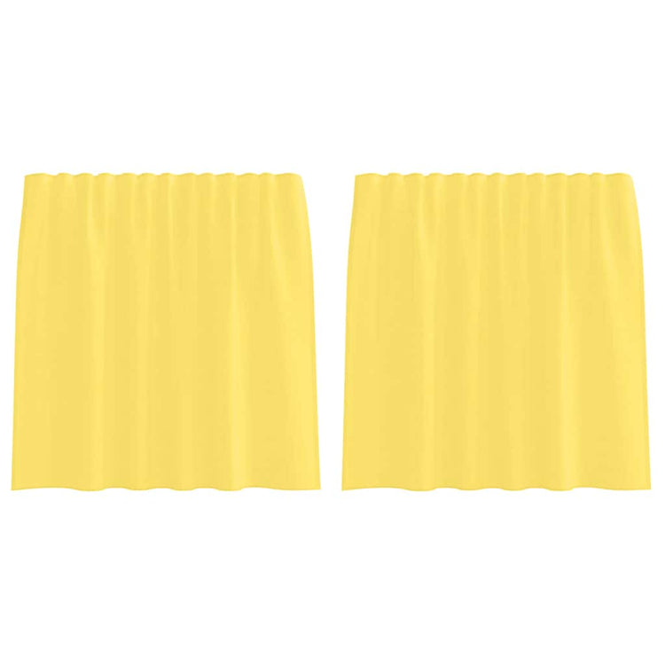 Vidaxl Gardinen Voile mit Stangentaschen 2 Stück gelb