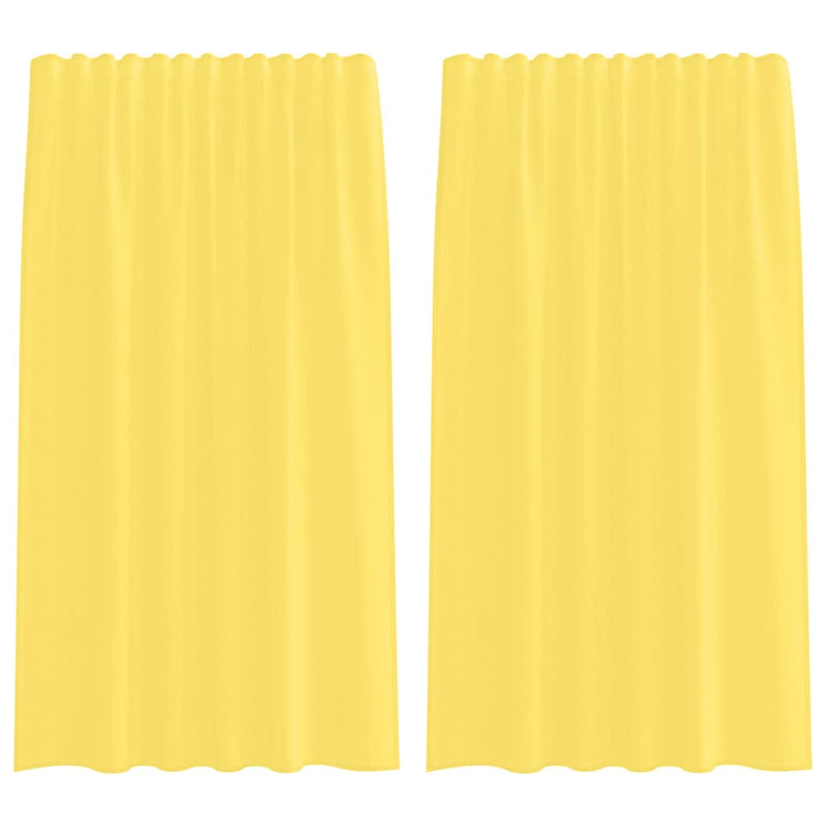 Vidaxl Gardinen Voile mit Stangentaschen 2 Stück gelb