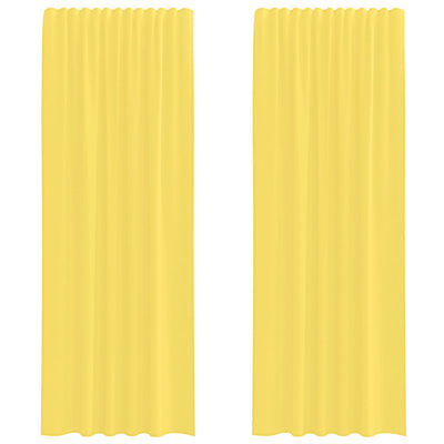 Vidaxl Gardinen Voile mit Stangentaschen 2 Stück gelb