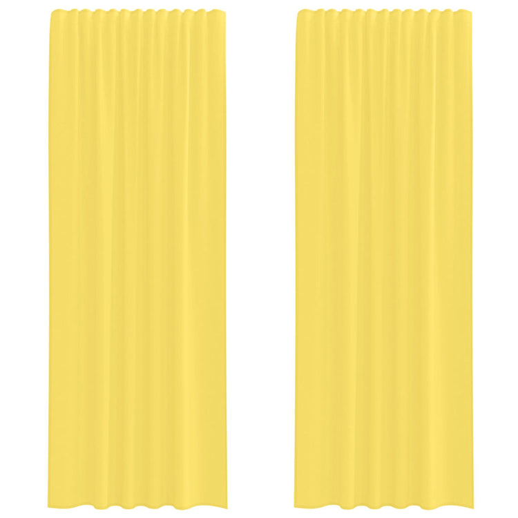 Vidaxl Gardinen Voile mit Stangentaschen 2 Stück gelb