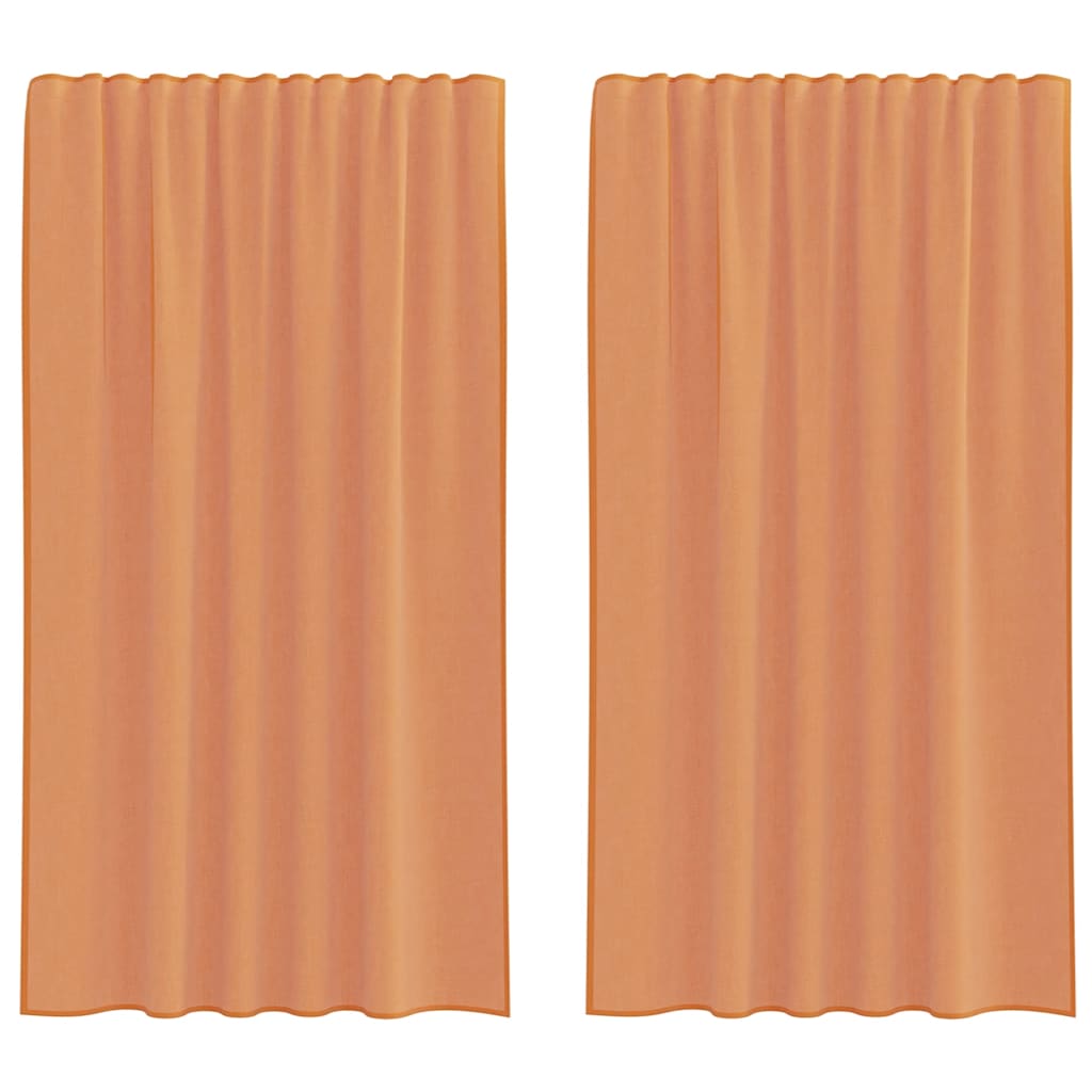 Vidaxl Voile-Vorhänge mit Stangentaschen, 2 Stück, Terrakotta