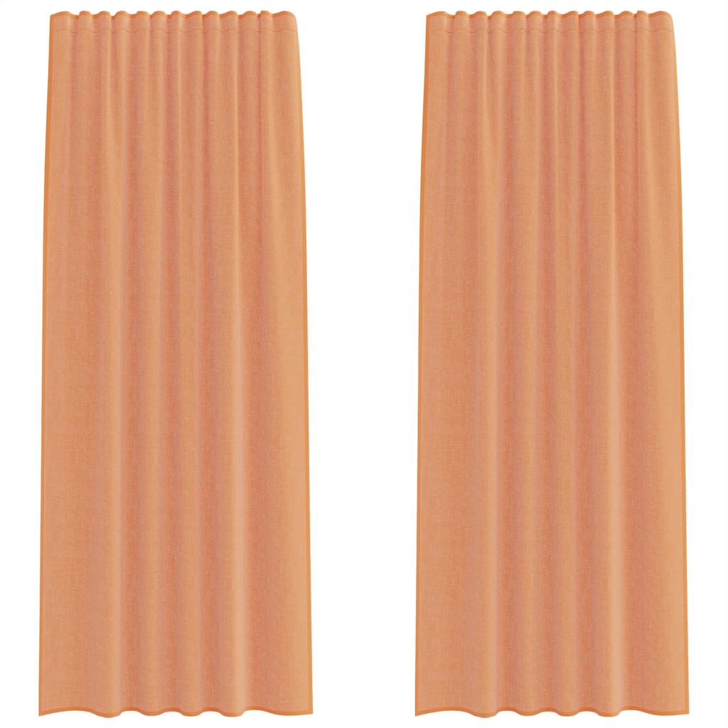 Vidaxl Voile-Vorhänge mit Stangentaschen, 2 Stück, Terrakotta