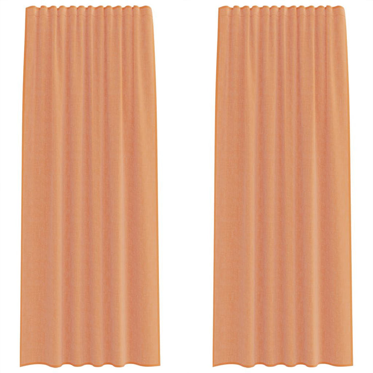 Vidaxl Voile-Vorhänge mit Stangentaschen, 2 Stück, Terrakotta