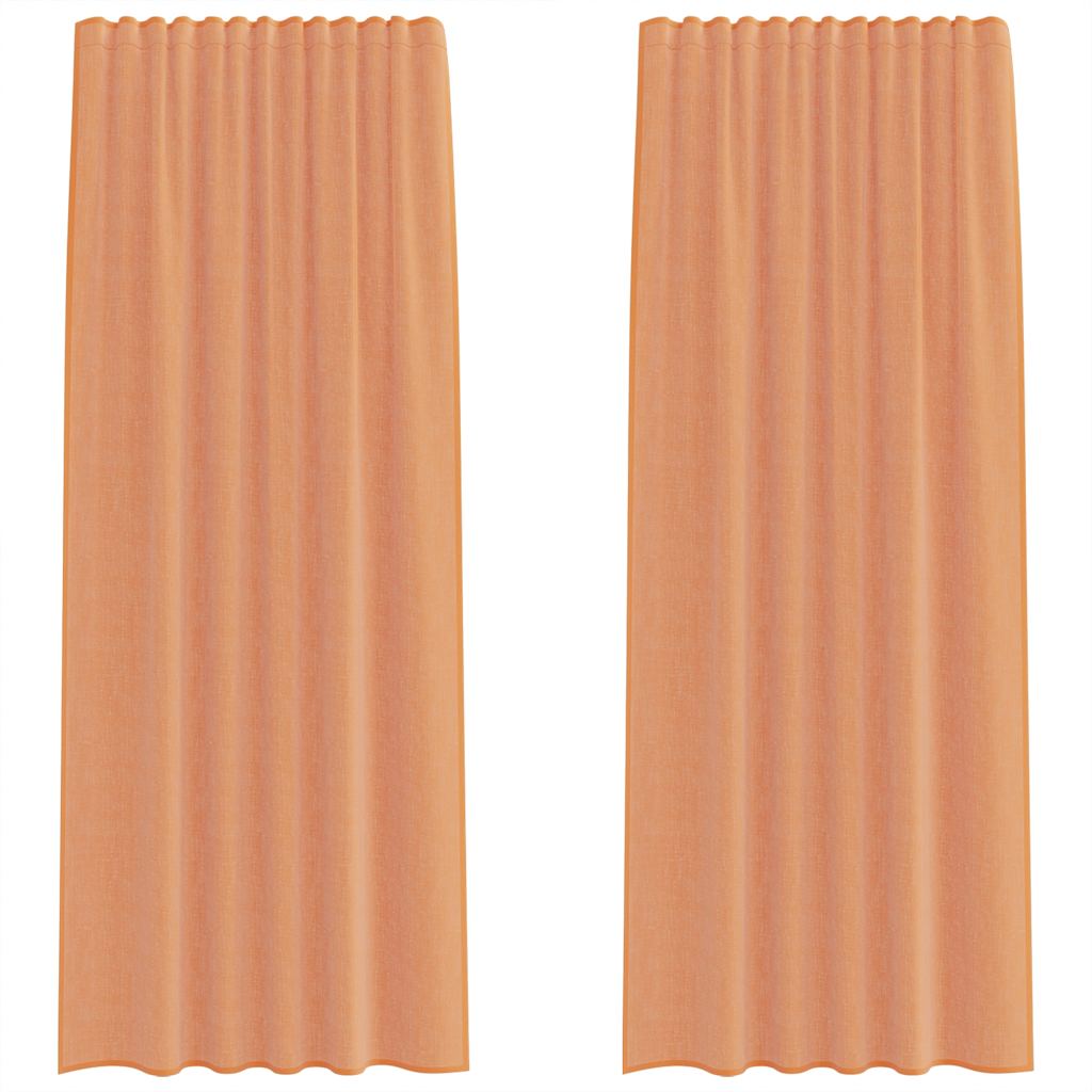 Vidaxl Voile-Vorhänge mit Stangentaschen, 2 Stück, Terrakotta