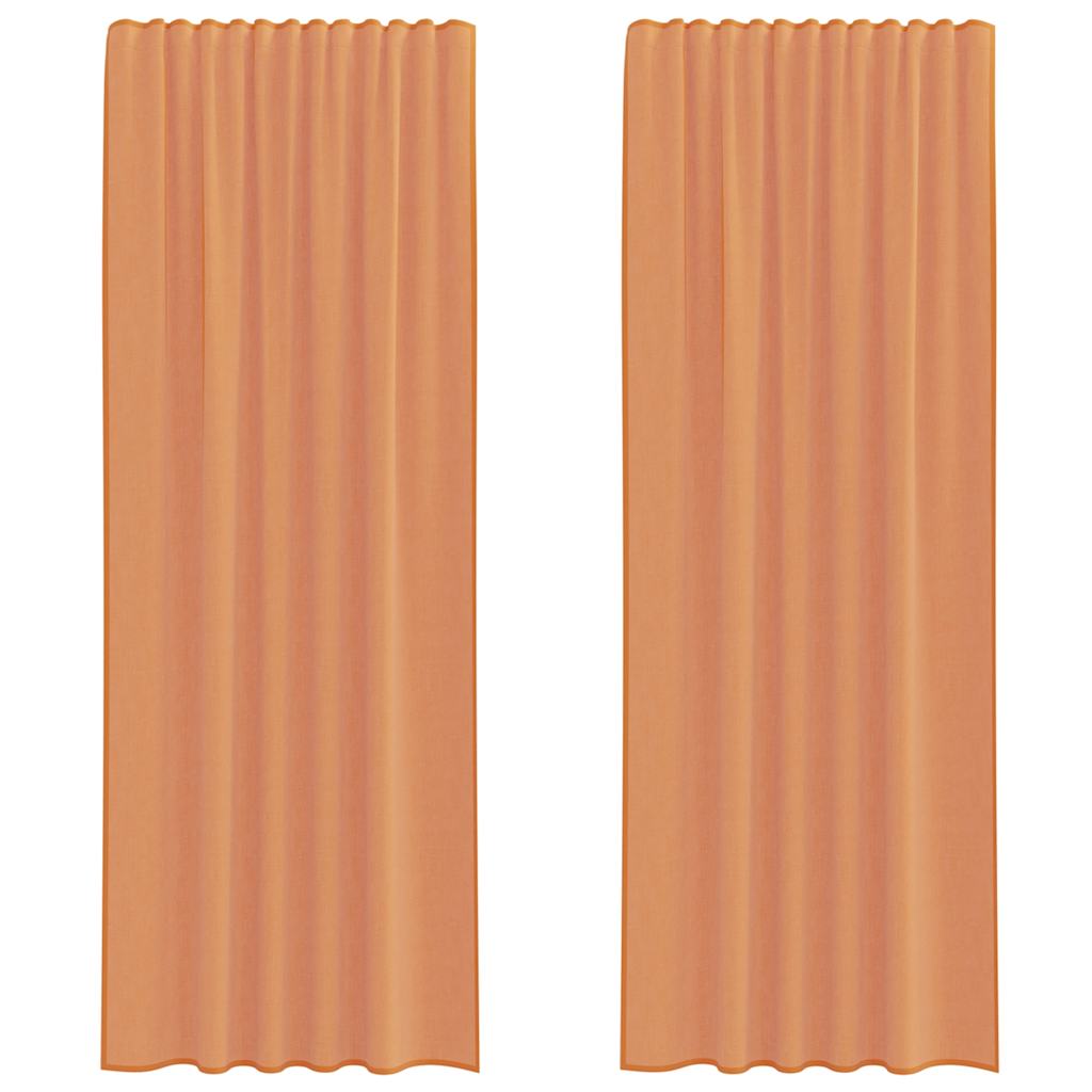 Vidaxl Voile-Vorhänge mit Stangentaschen, 2 Stück, Terrakotta