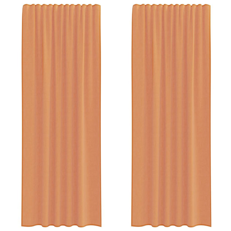 Vidaxl Voile-Vorhänge mit Stangentaschen, 2 Stück, Terrakotta