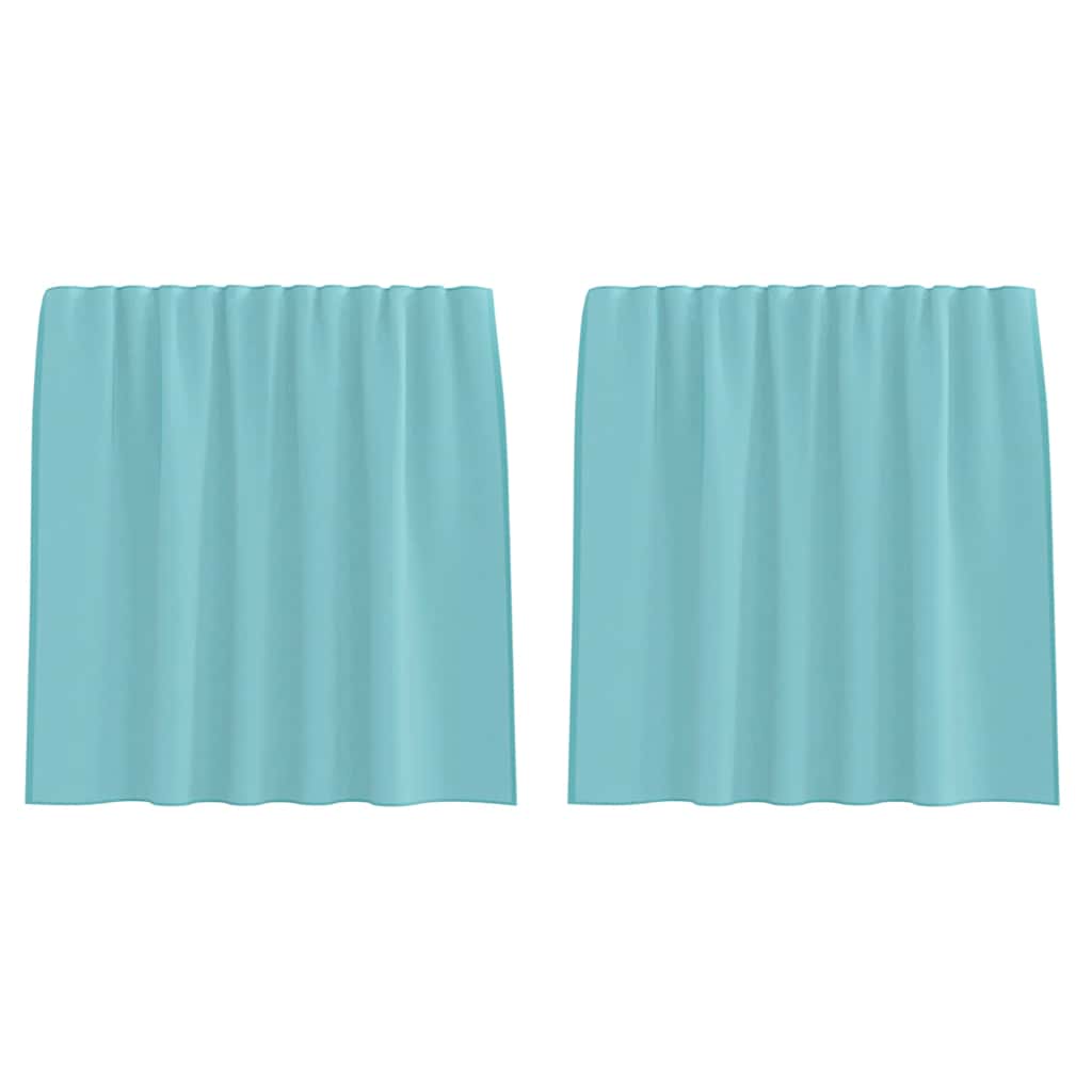 Vidaxl Gardinen Voile mit Stangentaschen 2 Stück Türkis