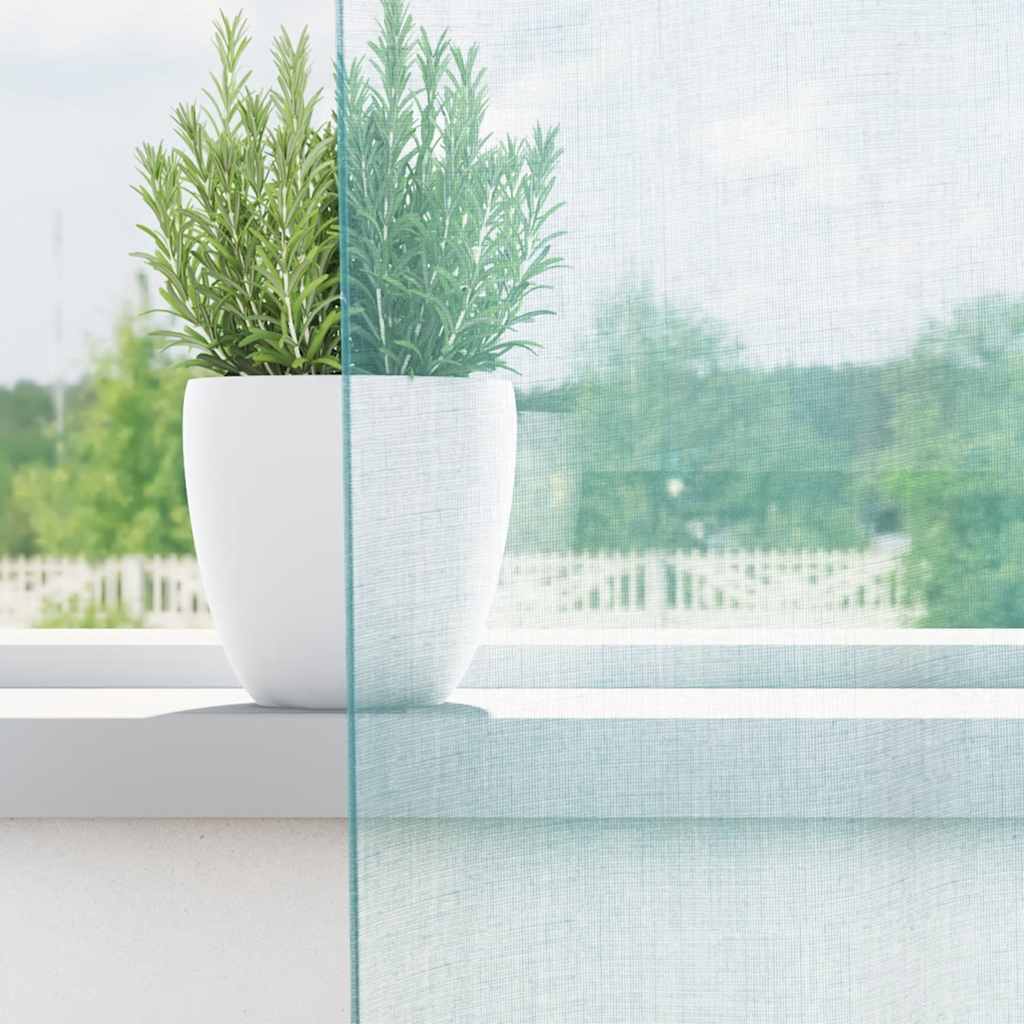 Vidaxl Gardinen Voile mit Stangentaschen 2 Stück Türkis