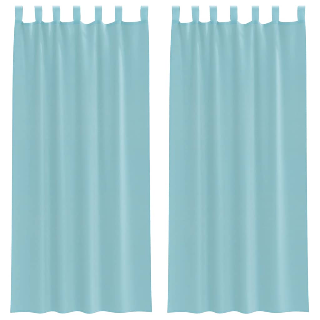 Vidaxl Gardinen Voile mit Stangentaschen 2 Stück Türkis