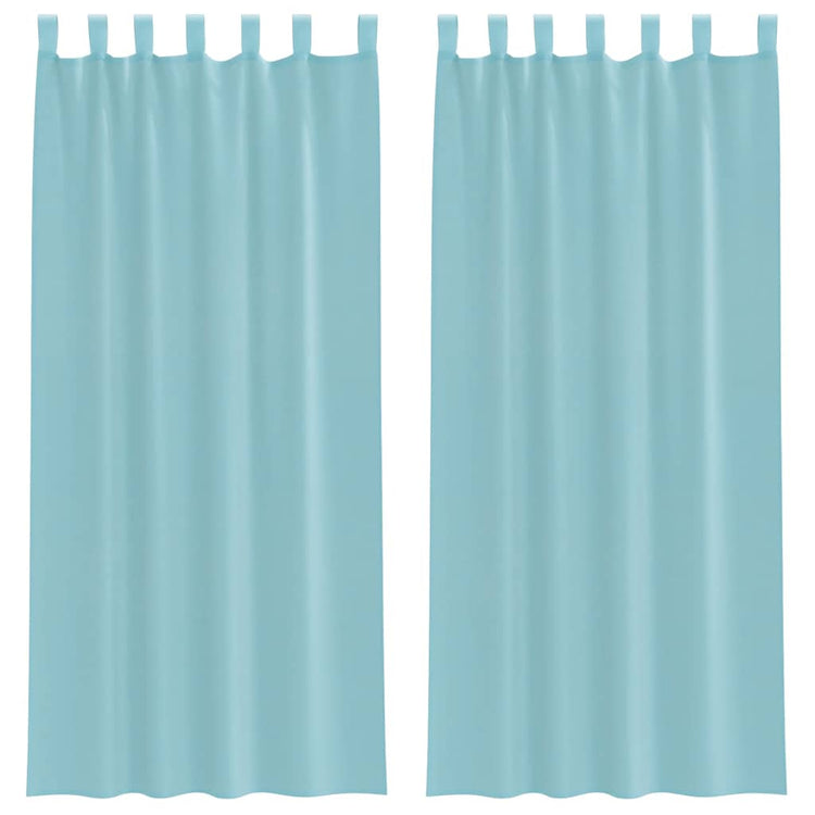 Vidaxl Gardinen Voile mit Stangentaschen 2 Stück Türkis