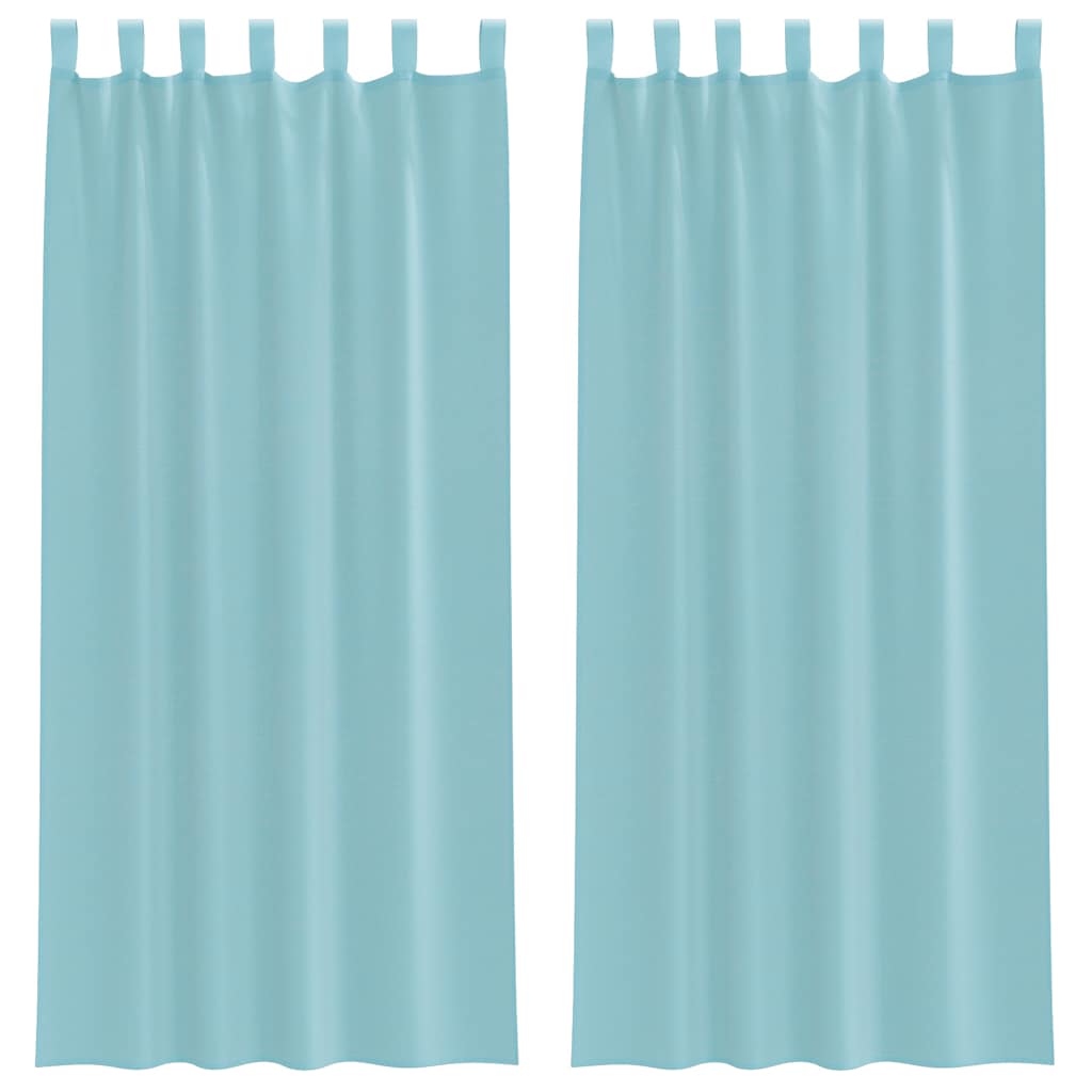 Vidaxl Gardinen Voile mit Stangentaschen 2 Stück Türkis