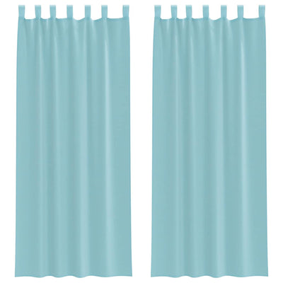 Vidaxl Gardinen Voile mit Stangentaschen 2 Stück Türkis