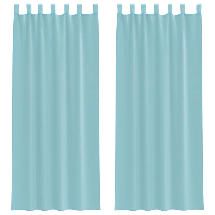 Vidaxl Gardinen Voile mit Stangentaschen 2 Stück Türkis