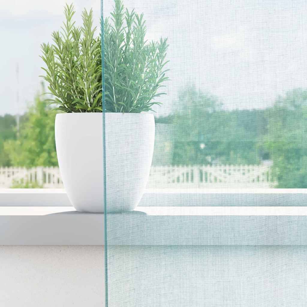 Vidaxl Gardinen Voile mit Stangentaschen 2 Stück Türkis