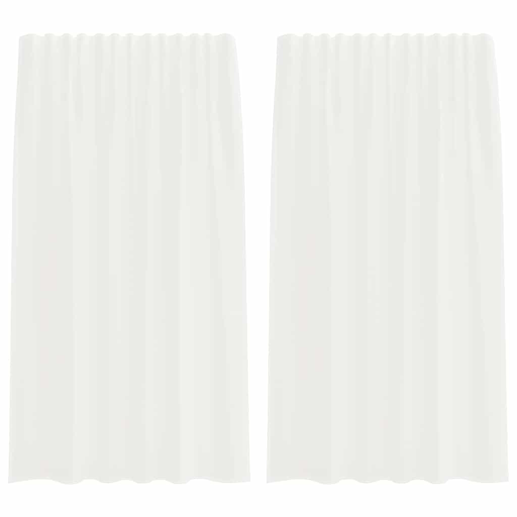 Vidaxl Gardinen Voile mit Stangentaschen 2 Stück weiß