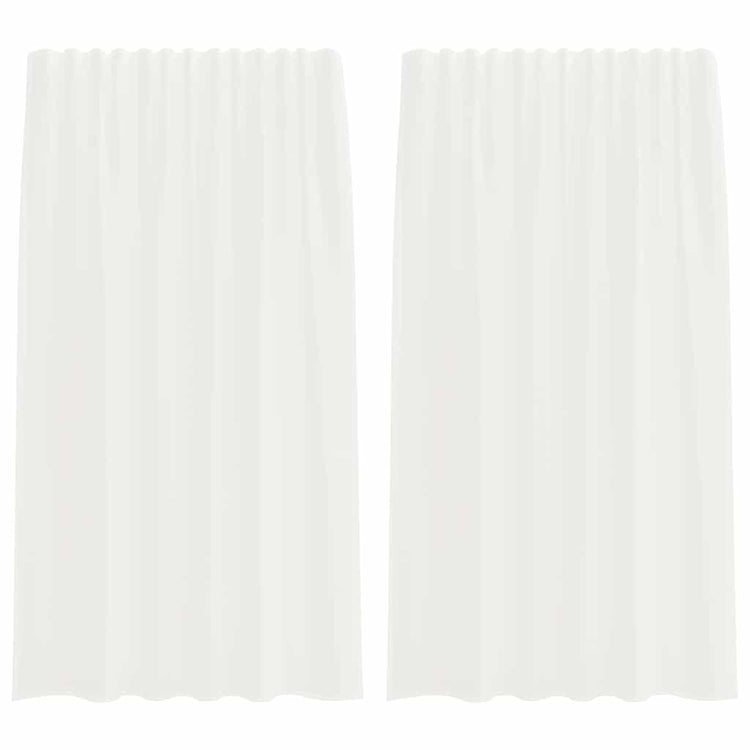 Vidaxl Gardinen Voile mit Stangentaschen 2 Stück weiß